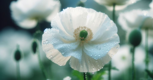 Image of a single white poppy.